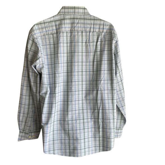 Egara Shirt Men's Extra Large Plaid Flip Cuff Green Blue White - Picture 4 of 6